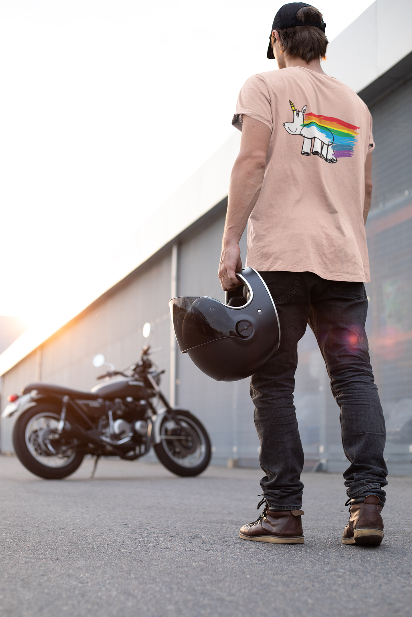 Peach Rainbow Pony Tee